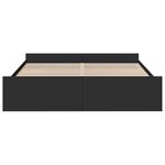 vidaXL Cadre de lit avec tiroirs noir 200x200 cm bois d'ingénierie
