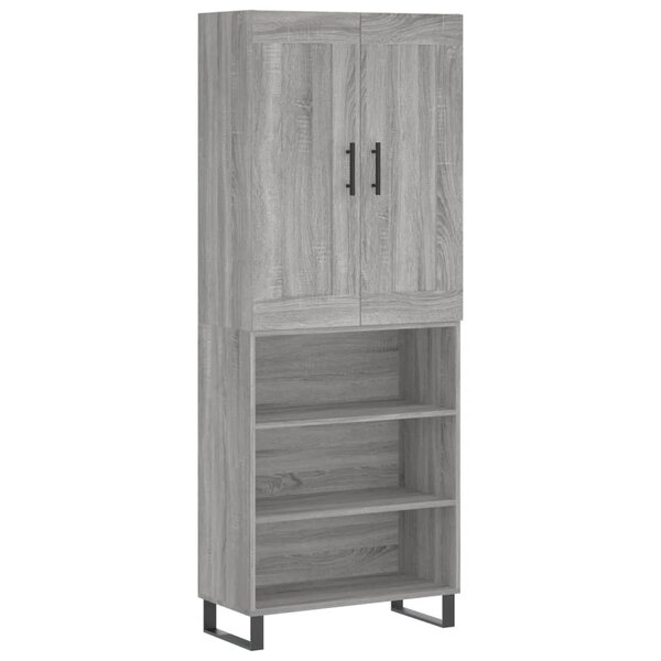 vidaXL Buffet haut Sonoma gris 69 5x34x180 cm Bois d'ingénierie