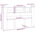 vidaXL Armoire de tête de lit Gris béton 180x18 5x104 5 cm