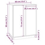 vidaXL Buffet Blanc 60x35x80 cm Bois massif de pin