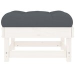 vidaXL Repose-pieds de jardin avec coussins lot de 2 blanc bois de pin