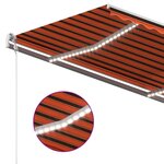 vidaXL Auvent automatique capteur de vent/LED 450x300 cm Orange marron