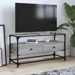 vidaXL Meuble TV avec dessus en verre sonoma gris bois d'ingénierie