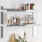 vidaXL Étagère murale 2 niveaux 75x23 5x60 cm argenté acier inoxydable