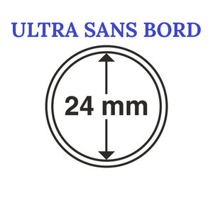 Capsules rondes sans bord ULTRA pour monnaies de collection. Diamètre intérieur - 24 mm