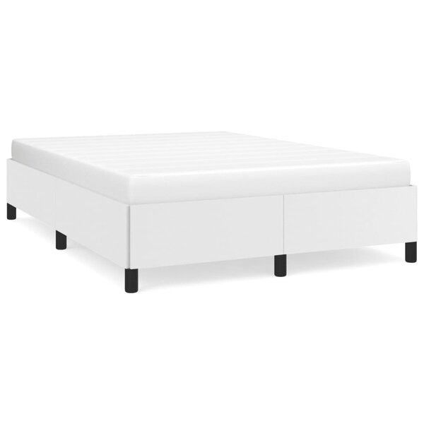 vidaXL Cadre de lit Blanc 140x190 cm Similicuir