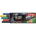 Etui carton 5 marqueurs pointe fine FREE acrylic T100 Set 2 'Royal' x 5 STABILO