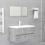 vidaXL Ensemble de meubles de salle de bain 2 Pièces gris béton
