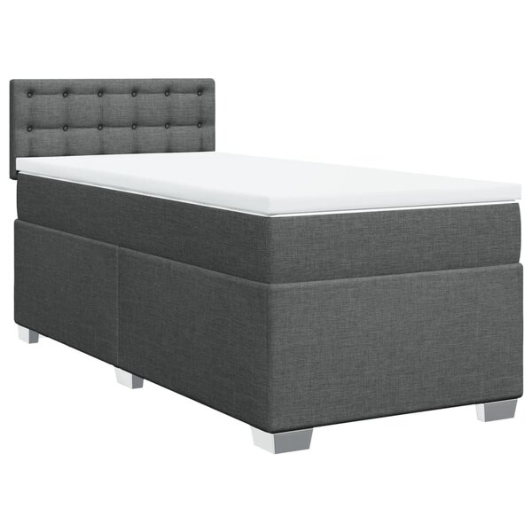 vidaXL Sommier à lattes de lit et matelas Gris foncé 90x190 cm Tissu