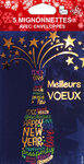 LOT 5 Cartes Meilleurs Vœux + 5 Enveloppes 4x9cm