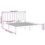 vidaXL Cadre de lit Blanc Bois massif 160x200 cm