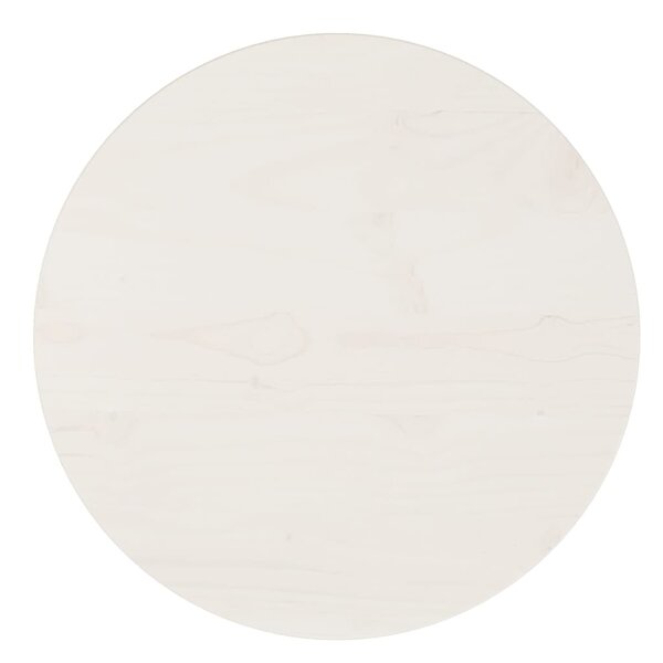 vidaXL Dessus de table Blanc Ø40x2 5 cm Bois de pin massif