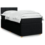 vidaXL Sommier à lattes de lit et matelas Noir 80x200 cm Tissu