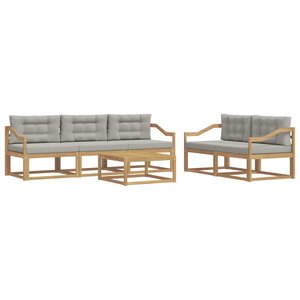 vidaXL Ensemble de canapés d'extérieur 6 Pièces Blanc et gris clair