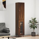 vidaXL Buffet haut Chêne marron 34 5x34x180 cm Bois d'ingénierie