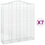 vidaXL Paniers à gabions arqués 7 Pièces 200x50x220/240 cm Fer galvanisé