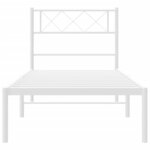 vidaXL Cadre de lit métal sans matelas avec tête de lit blanc 75x190cm
