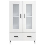 vidaXL Buffet haut blanc brillant 69 5x31x115 cm bois d'ingénierie