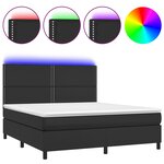 vidaXL Sommier à lattes de lit avec matelas et LED Noir 160x200 cm