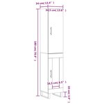 vidaXL Buffet haut Blanc brillant 34 5x34x180 cm Bois d'ingénierie