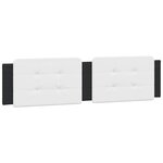 vidaXL Coussin de tête de lit noir et blanc 200 cm similicuir
