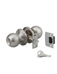 THIRARD - Serrure horizontale tubulaire en applique double entrée pour porte d'entrée  axe réglable  chromé mat  3 clés