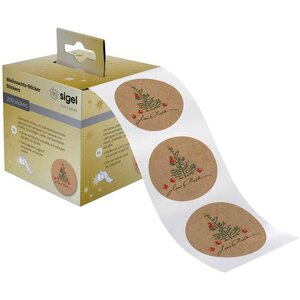 Sticker de Noël 'Christmas with apples'  en rouleau SIGEL