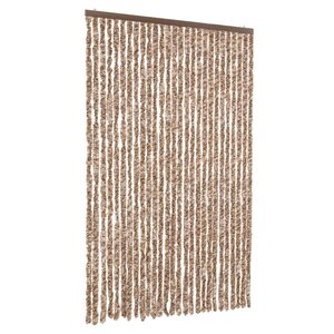 vidaXL Rideau anti-mouches beige et marron foncé 118x220 cm chenille