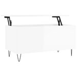 vidaXL Table basse Blanc brillant 90x44 5x45 cm Bois d'ingénierie