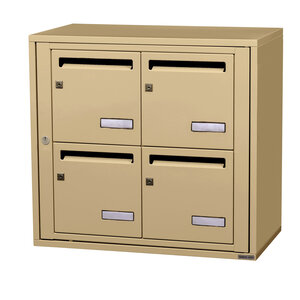 Bloc collectif leabox.com 2x2 grade 3 simple face intérieur mural Beige RAL 1001 finition brillante