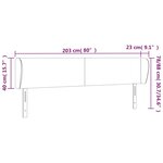 vidaXL Tête de lit avec oreilles Marron foncé 203x23x78/88 cm Tissu