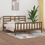 vidaXL Cadre de lit Marron miel Bois de pin massif 200x200 cm