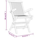 vidaXL Chaises de jardin pliantes lot de 6 gris 56x61x89 cm bois teck