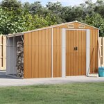 vidaXL Abri de jardin marron clair 277x192 5x179 cm acier galvanisé