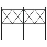 vidaXL Tête de lit métal noir 120 cm