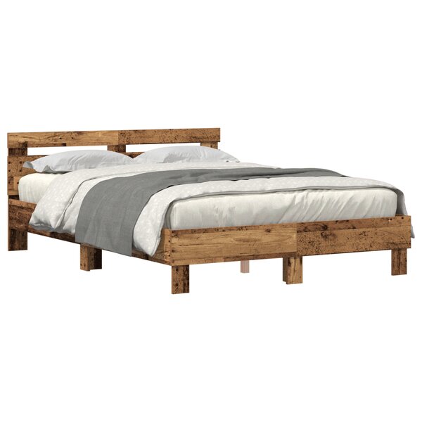 vidaXL Cadre de lit en bois Bois récupéré 140 x 190 cm Convertible