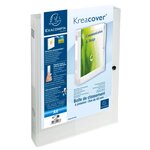 Boite De Classement À Pression Dos 40mm Polypropylène Chromaline 7/10e Krea Cover - Incolore - X 5 - Exacompta