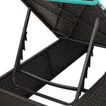 vidaXL lit de soleil double Ensemble de 2 Noir et turquoise