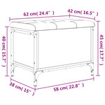 vidaXL Banc de rangement chêne marron 62x42x45 cm bois d'ingénierie