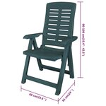 vidaXL Chaises inclinables de jardin 6 Pièces Plastique Vert