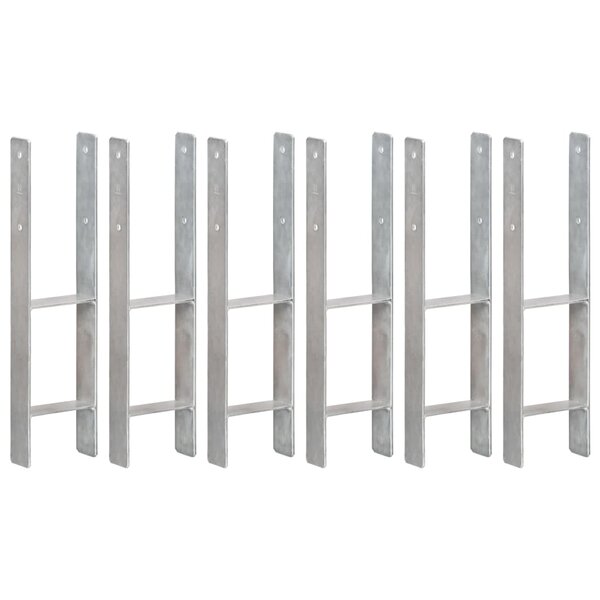 vidaXL Piquets de clôture 6 Pièces Argenté 14x6x60 cm Acier galvanisé