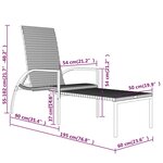 vidaXL Chaise longue avec repose-pied Résine tressée Noir