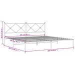 vidaXL Cadre de lit métal avec tête de lit blanc 200x200 cm