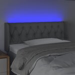 vidaXL Tête de lit à LED Gris clair 93x16x78/88 cm Tissu