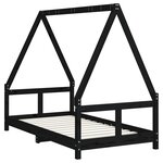 vidaXL Cadre de lit pour enfant noir 80x160 cm bois de pin massif