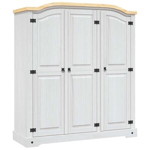 vidaXL Garde-robe avec 3 portes Gamme Corona pin mexicain Blanc