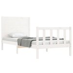 vidaXL Cadre de lit avec tête de lit blanc petit simple bois massif