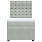 vidaXL Sommier à lattes de lit et matelas Gris clair 90x190 cm Velours