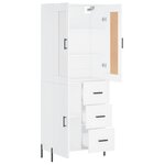 vidaXL Buffet haut Blanc 69 5x34x180 cm Bois d'ingénierie