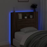 vidaXL Armoire tête de lit avec LED chêne marron 100x16 5x103 5 cm